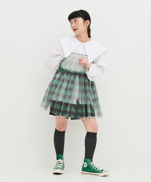 MERLOT(メルロー)の「ビッグカラーシャーリングブラウス(シャツ/ブラウス・レディース・ピンク/ホワイト/ブルー/チェック・FREE)」の22枚目の写真