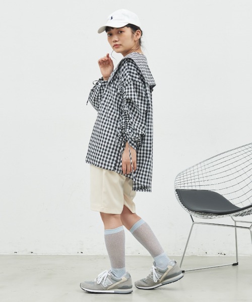 MERLOT(メルロー)の「ビッグカラーシャーリングブラウス(シャツ/ブラウス・レディース・ピンク/ホワイト/ブルー/チェック・FREE)」の13枚目の写真