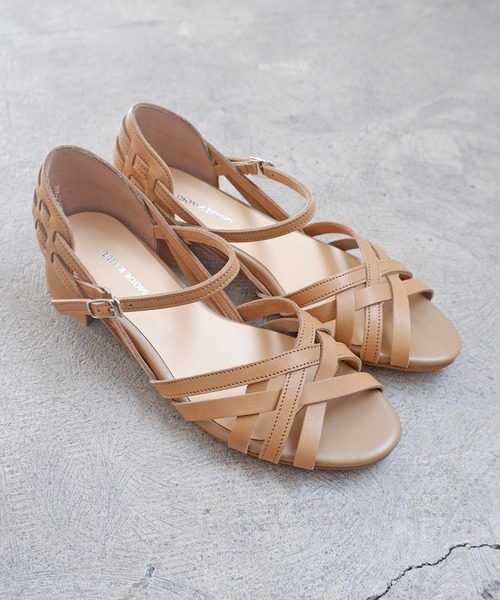 MODE KAORI（モードカオリ）の「【本革】メッシュストラップシューズ/6264（サンダル・レディース・アイボリー/グレイッシュベージュ/プラチナム/ブラック・25cm/24.5cm/24cm/23.5cm/23cm/22.5cm）」の3枚目の写真