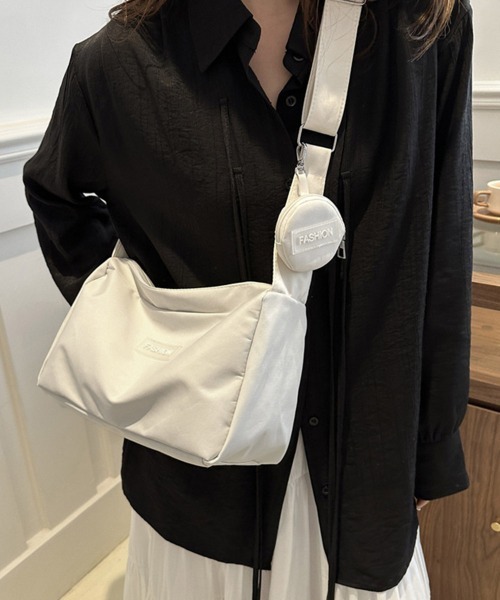 Miniministore(ミニミニストア)の「ショルダーバッグ レディース小銭入れ付き(ショルダーバッグ・レディース・グレー/アイボリー/ピンク/オレンジ/ブラック/レッド/オフホワイト・FREE)」の22枚目の写真
