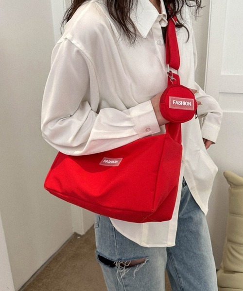 Miniministore(ミニミニストア)の「ショルダーバッグ レディース小銭入れ付き(ショルダーバッグ・レディース・グレー/アイボリー/ピンク/オレンジ/ブラック/レッド/オフホワイト・FREE)」の18枚目の写真