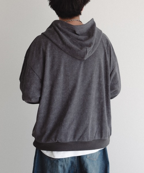 epnok（エプノック）の「裏毛ジップパーカー（パーカー・メンズ・グレー/チャコールグレー/ブラック・SMALL/MEDIUM/LARGE）」の7枚目の写真