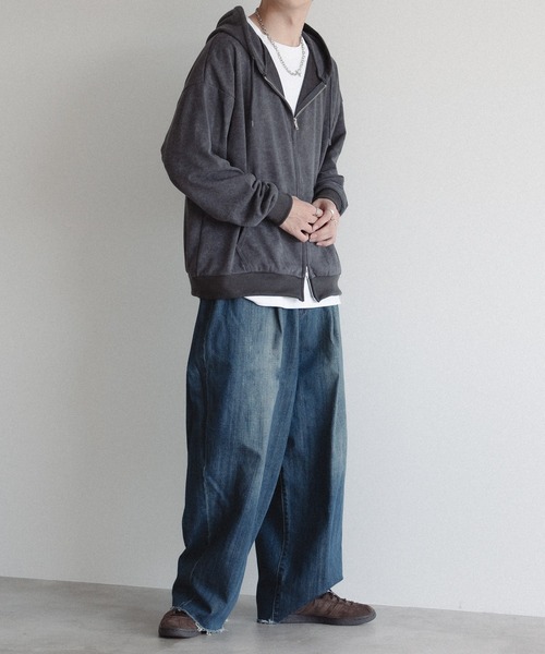 epnok（エプノック）の「裏毛ジップパーカー（パーカー・メンズ・グレー/チャコールグレー/ブラック・SMALL/MEDIUM/LARGE）」の11枚目の写真