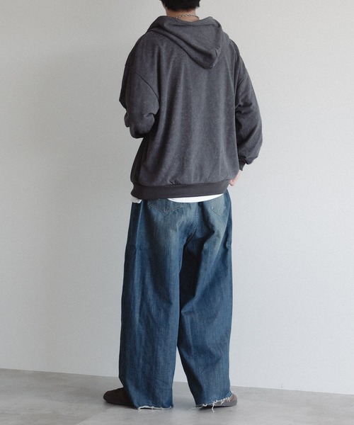 epnok（エプノック）の「裏毛ジップパーカー（パーカー・メンズ・グレー/チャコールグレー/ブラック・SMALL/MEDIUM/LARGE）」の14枚目の写真