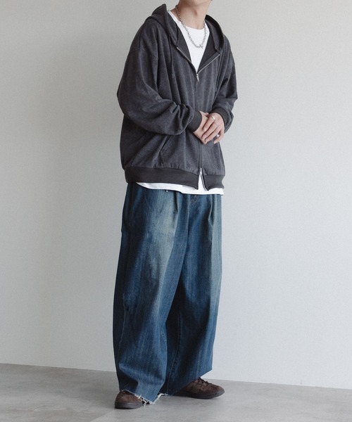 epnok（エプノック）の「裏毛ジップパーカー（パーカー・メンズ・グレー/チャコールグレー/ブラック・SMALL/MEDIUM/LARGE）」の10枚目の写真