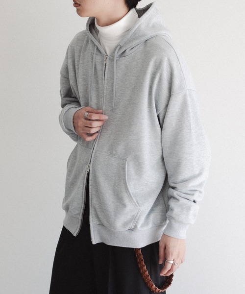 epnok（エプノック）の「裏毛ジップパーカー（パーカー・メンズ・グレー/チャコールグレー/ブラック・SMALL/MEDIUM/LARGE）」の17枚目の写真