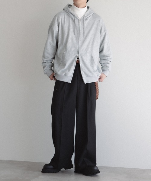 epnok（エプノック）の「裏毛ジップパーカー（パーカー・メンズ・グレー/チャコールグレー/ブラック・SMALL/MEDIUM/LARGE）」の20枚目の写真