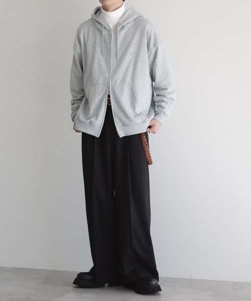 epnok（エプノック）の「裏毛ジップパーカー（パーカー・メンズ・グレー/チャコールグレー/ブラック・SMALL/MEDIUM/LARGE）」の21枚目の写真