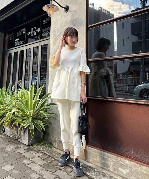 DONOBAN（ドノバン）の「ミラノリブSETUP（セットアップ・レディース・ブラック/ネイビー/ホワイト・LONG/SHORT）」の2枚目の写真