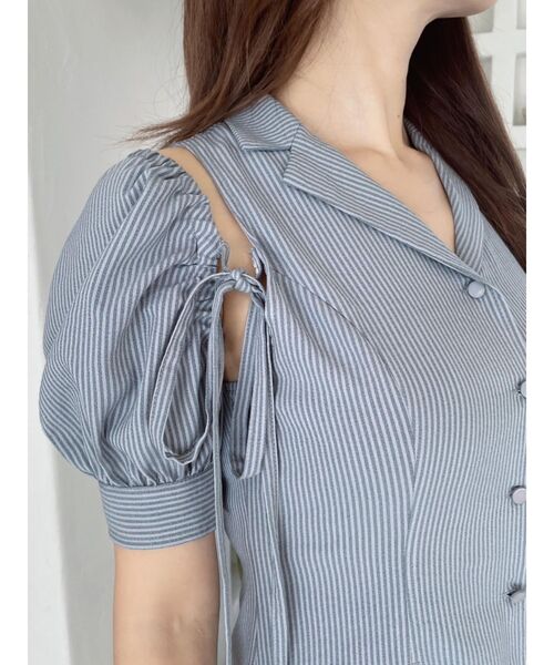 EATME（イートミー）の「オープンカラーミニワンピース（ワンピース・レディース・ブラック/ブルー/グリーン/オフホワイト・FREE）」の17枚目の写真