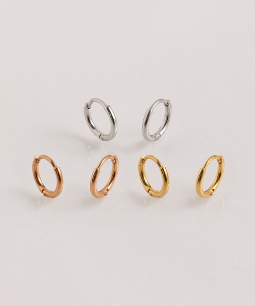 Phoebe(フィービィー)の「【シリーズ累計販売 10,000点突破!】【金属アレルギー対応】ミニフープピアス/サージカルステンレス/ジェンダーレス(ピアス(両耳用)・レディース・シルバー/イエローゴールド/ピンクゴールド・FREE)」の4枚目の写真