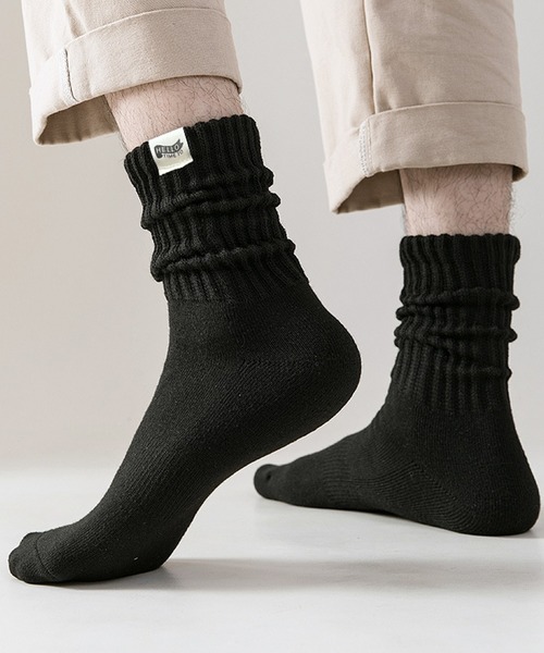 aimoha（アイモハ）の「aimoha outdoorユニセックス 　やや厚手のリブソックス（ソックス/靴下・レディース・カーキ/ホワイト/ブラック/ベージュ/ダークグレー・FREE）」の3枚目の写真