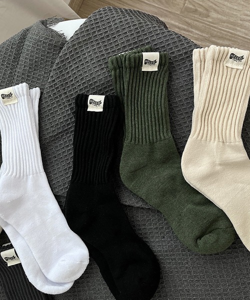 aimoha（アイモハ）の「aimoha outdoorユニセックス 　やや厚手のリブソックス（ソックス/靴下・レディース・カーキ/ホワイト/ブラック/ベージュ/ダークグレー・FREE）」の6枚目の写真