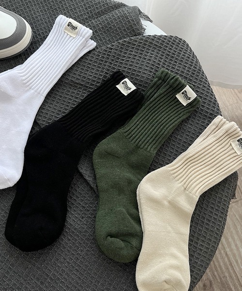 aimoha（アイモハ）の「aimoha outdoorユニセックス 　やや厚手のリブソックス（ソックス/靴下・レディース・カーキ/ホワイト/ブラック/ベージュ/ダークグレー・FREE）」の15枚目の写真