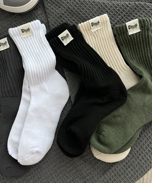 aimoha（アイモハ）の「aimoha outdoorユニセックス 　やや厚手のリブソックス（ソックス/靴下・レディース・カーキ/ホワイト/ブラック/ベージュ/ダークグレー・FREE）」の18枚目の写真