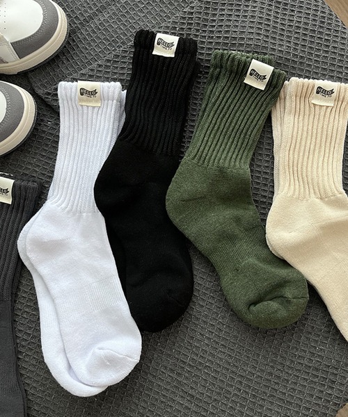 aimoha（アイモハ）の「aimoha outdoorユニセックス 　やや厚手のリブソックス（ソックス/靴下・レディース・カーキ/ホワイト/ブラック/ベージュ/ダークグレー・FREE）」の10枚目の写真