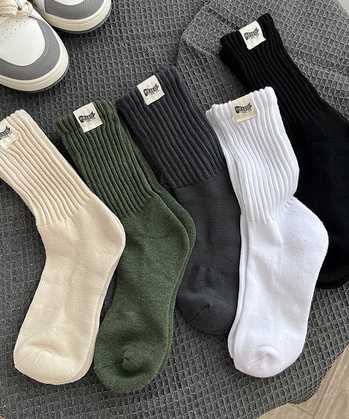 aimoha（アイモハ）の「aimoha outdoorユニセックス 　やや厚手のリブソックス（ソックス/靴下・レディース・カーキ/ホワイト/ブラック/ベージュ/ダークグレー・FREE）」の9枚目の写真