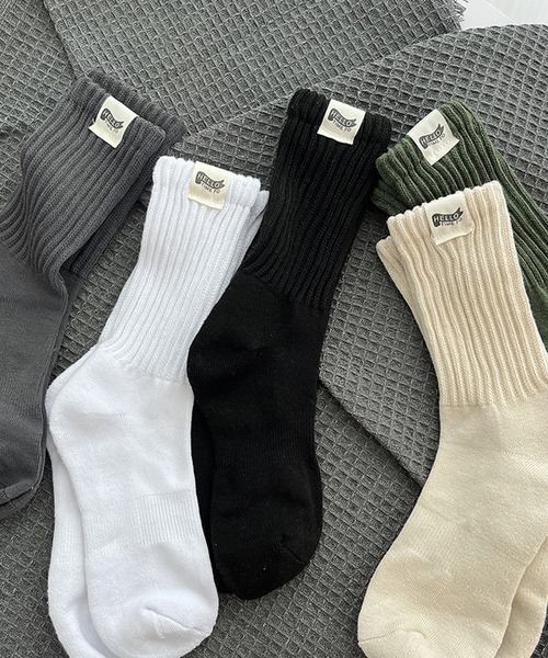 aimoha（アイモハ）の「aimoha outdoorユニセックス 　やや厚手のリブソックス（ソックス/靴下・レディース・カーキ/ホワイト/ブラック/ベージュ/ダークグレー・FREE）」の21枚目の写真