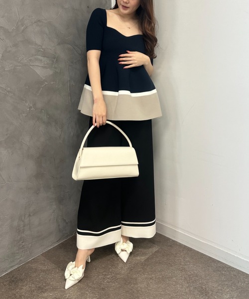 EIMY ISTOIRE(エイミーイストワール)の「ベルト付きバイカラーワイドパンツ(その他パンツ・レディース・ホワイト/グリーン系その他/ブラック/ライトイエロー・S/M)」の18枚目の写真