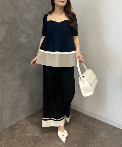 EIMY ISTOIRE(エイミーイストワール)の「ベルト付きバイカラーワイドパンツ(その他パンツ・レディース・ホワイト/グリーン系その他/ブラック/ライトイエロー・S/M)」の19枚目の写真