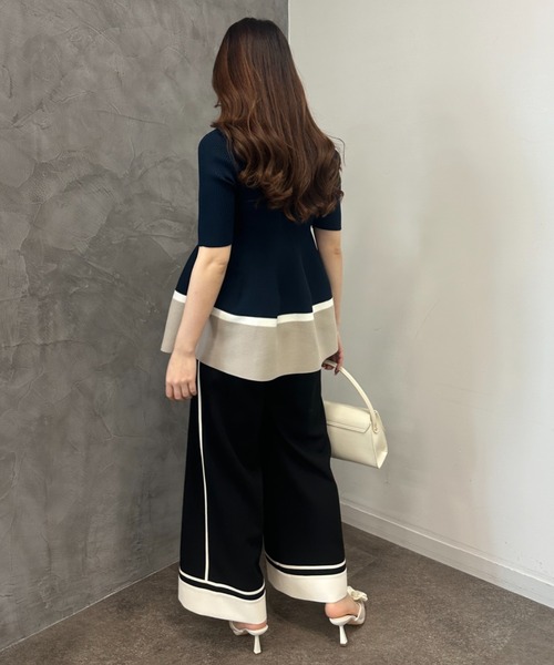 EIMY ISTOIRE(エイミーイストワール)の「ベルト付きバイカラーワイドパンツ(その他パンツ・レディース・ホワイト/グリーン系その他/ブラック/ライトイエロー・S/M)」の20枚目の写真