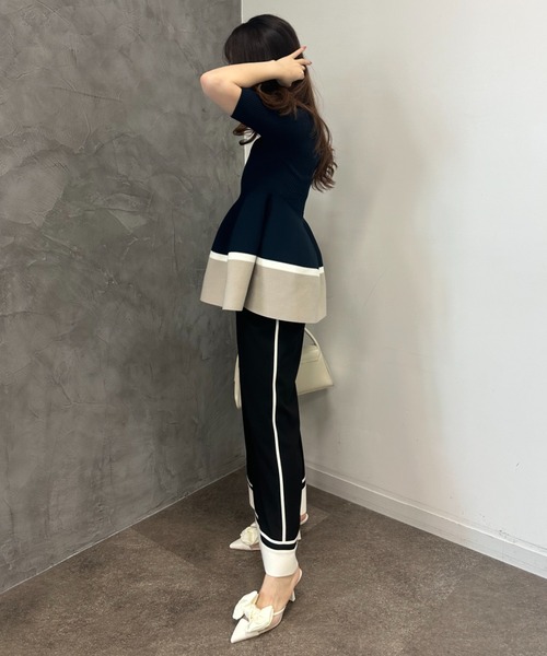 EIMY ISTOIRE(エイミーイストワール)の「ベルト付きバイカラーワイドパンツ(その他パンツ・レディース・ホワイト/グリーン系その他/ブラック/ライトイエロー・S/M)」の21枚目の写真
