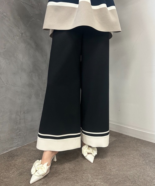 EIMY ISTOIRE(エイミーイストワール)の「ベルト付きバイカラーワイドパンツ(その他パンツ・レディース・ホワイト/グリーン系その他/ブラック/ライトイエロー・S/M)」の22枚目の写真