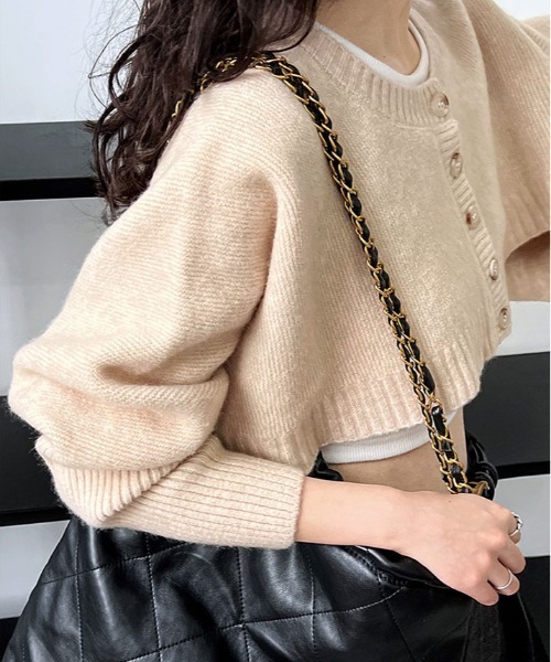 kirakiraShop(キラキラショップ)の「クルーネック ショート ニット ボレロ カーディガン(ニット/セーター・レディース・ベージュ/チャコール/ブラウン/ブラック・FREE)」の18枚目の写真