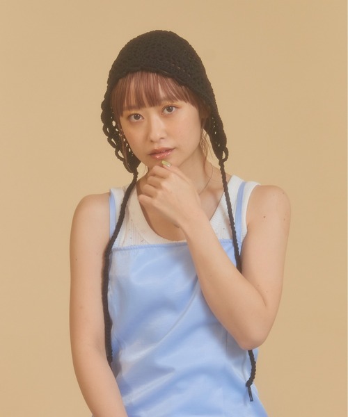 kaorinomori（カオリノモリ）の「kaorinomori フィーユボンネ / カオリノモリ（ニットキャップ/ビーニー・レディース・ホワイト/ライトブルー/ブラック・FREE）」の10枚目の写真