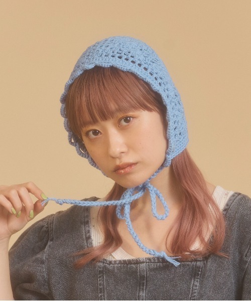 kaorinomori（カオリノモリ）の「kaorinomori フィーユボンネ / カオリノモリ（ニットキャップ/ビーニー・レディース・ホワイト/ライトブルー/ブラック・FREE）」の16枚目の写真