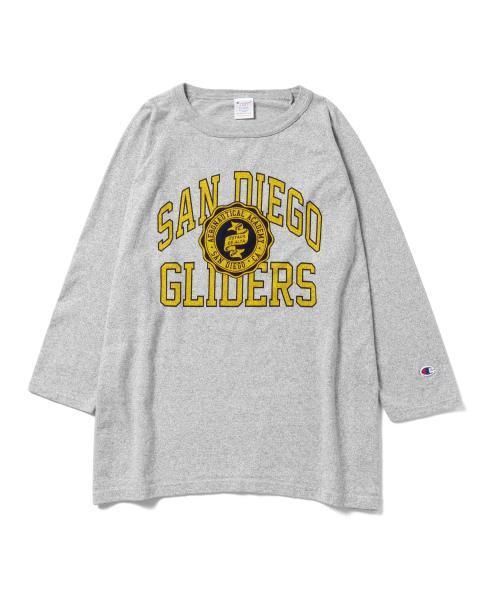 Champion(チャンピオン)の「CHAMPION / US BIG ラグラン T(Tシャツ/カットソー・レディース・グレー/ブルー・X-LARGE)」の5枚目の写真