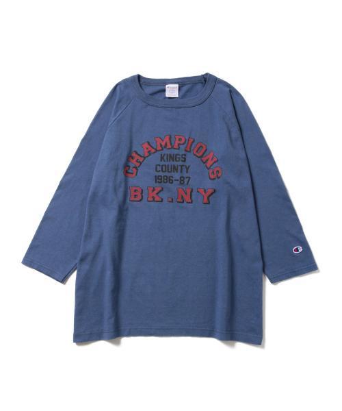 Champion(チャンピオン)の「CHAMPION / US BIG ラグラン T(Tシャツ/カットソー・レディース・グレー/ブルー・X-LARGE)」の6枚目の写真