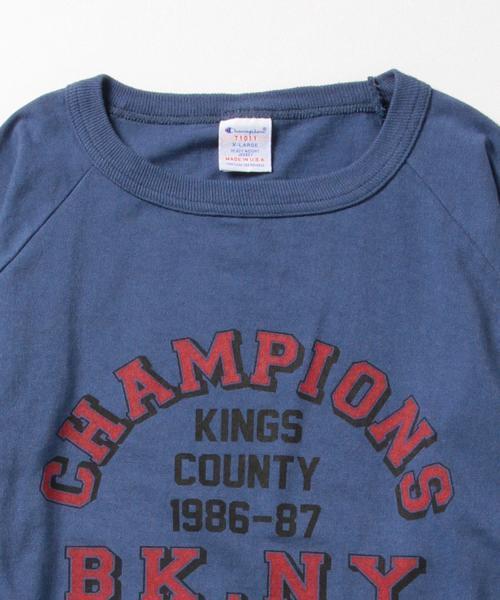 Champion(チャンピオン)の「CHAMPION / US BIG ラグラン T(Tシャツ/カットソー・レディース・グレー/ブルー・X-LARGE)」の13枚目の写真