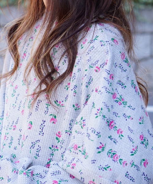 HARVESTY（ハーベスティ）の「HARVESTY/ハーベスティー × JE MORGAN/ジェーイーモーガン　TC WAFFLE FLOWER ONE PIECEワッフル小花柄ワンピース（ワンピース・レディース・グレー/オフホワイト・1/2）」の9枚目の写真