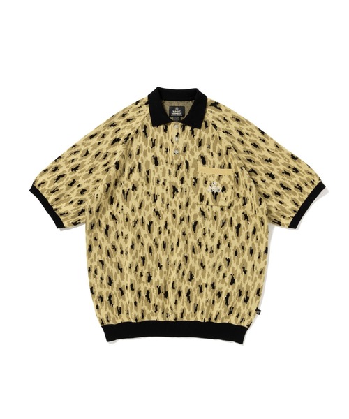 MAGIC NUMBER（マジック ナンバー）の「【MAGIC NUMBER】LEOPARD KNIT POLO（ポロシャツ・メンズ・ライム/ベージュ・LARGE/X-LARGE/MEDIUM）」の2枚目の写真