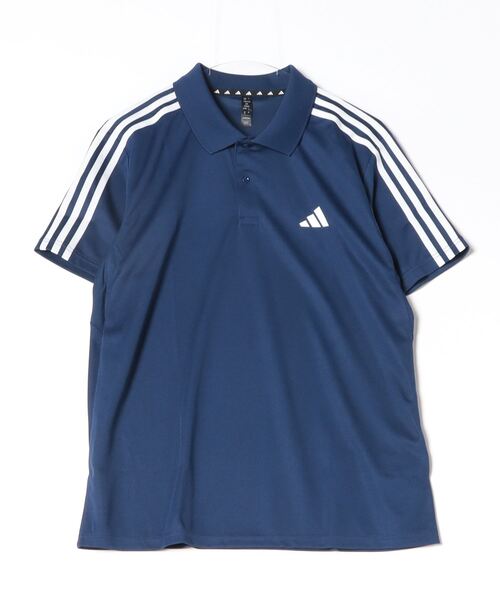 adidas（アディダス）の「アディダス adidas トレイン エッセンシャルズ ピケ スリーストライプス トレーニング ポロシャツ（ポロシャツ・メンズ・ダークブルー/ホワイト/ブラック・S/M/L/LL/3L）」の3枚目の写真