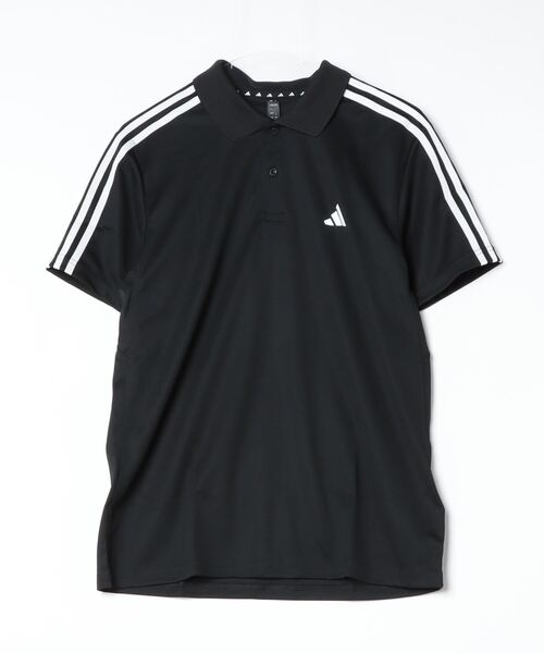 adidas（アディダス）の「アディダス adidas トレイン エッセンシャルズ ピケ スリーストライプス トレーニング ポロシャツ（ポロシャツ・メンズ・ダークブルー/ホワイト/ブラック・S/M/L/LL/3L）」の2枚目の写真