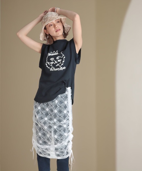 Three Four Time（ｽﾘｰﾌｫｰﾀｲﾑ）の「モチーフチュールレイヤードスカート（スカート・レディース・ブラック/オフホワイト・FREE）」の10枚目の写真