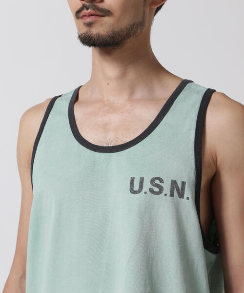 AVIREX（アヴィレックス）の「DISCHARGE  NAVAL TANK TOP / ディスチャージ ネイバル タンクトップ / AVIREX /アヴィレックス（タンクトップ・メンズ・ミント/チャコールグレー・MEDIUM/LARGE/X-LARGE）」の10枚目の写真