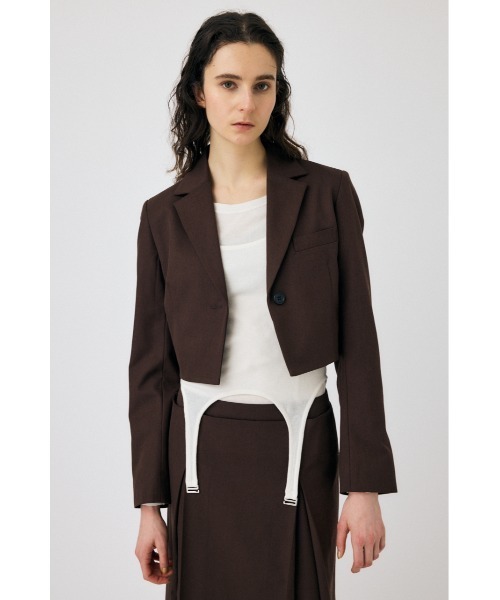 MOUSSY（マウジー）の「SHORT ジャケット（その他アウター・レディース・ライトベージュ/チャコールグレー/ブラウン・1/2）」の5枚目の写真