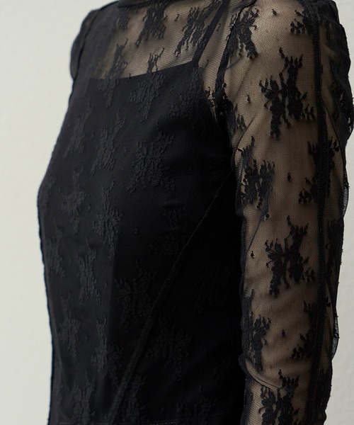 WILLFULLY(ウィルフリー)の「flower lace sheer tops(Tシャツ/カットソー・レディース・ブラック・FREE)」の16枚目の写真