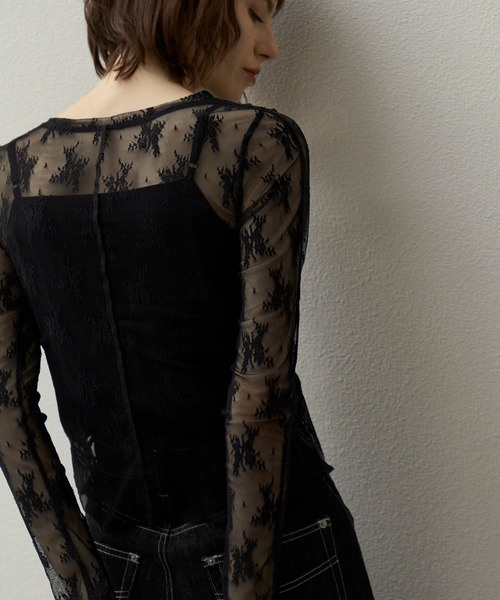 WILLFULLY(ウィルフリー)の「flower lace sheer tops(Tシャツ/カットソー・レディース・ブラック・FREE)」の15枚目の写真