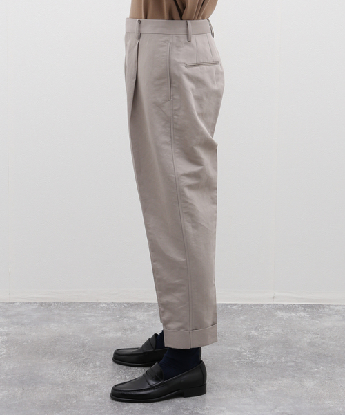 :colon スラックス CPT-1 – 2/30 Wool Twill – Black / 2アウトプリーツ スラックス