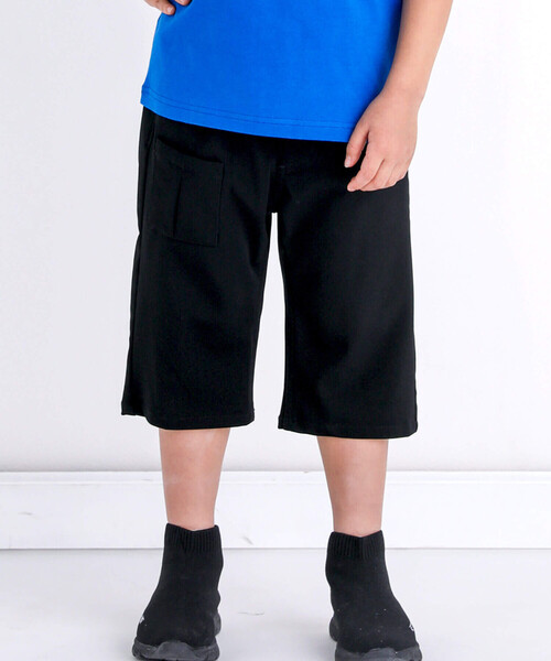 WASK（ワスク）の「６分丈タックポケットパンツ(100~160cm)（その他パンツ・キッズ・ブラック/ブルー・110cm/120cm/130cm/140cm/150cm/160cm/100cm）」の2枚目の写真