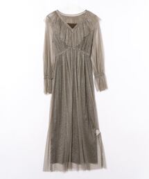 美品Ameri★GLITTER FRILL COLLAR DRESSオケージョン 木村 星南（せな）｜Ameriのワンピースを使ったコーディネート