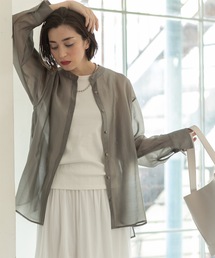 OPAQUE.CLIP | シアーバンドカラーシャツ【洗濯機洗い可】(シャツ/ブラウス)