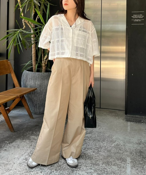 CIAOPANIC TYPY（チャオパニックティピー）の「クロップド丈開襟レースシャツ（シャツ/ブラウス・レディース・ホワイト/ブラック・ONE SIZE）」の20枚目の写真