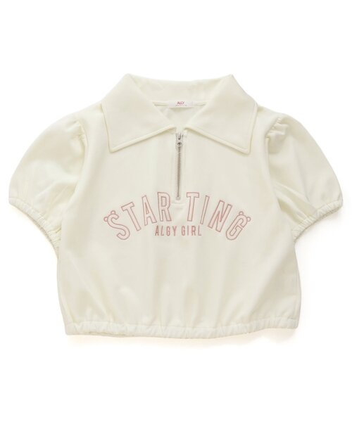 algy（アルジー）の「【上下セット】ハーフジップT&スカパンセットアップ（セットアップ・キッズ・アイボリー/サックスブルー・MEDIUM/XX-SMALL/X-SMALL/SMALL）」の12枚目の写真