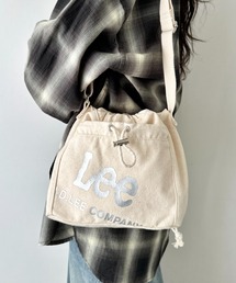 Lee（リー）の「Lee/リー BIG　ナナメプリント　ドローストリング　2WAY　巾着　ショルダー（ショルダーバッグ）」