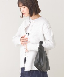 裏毛スウェットパールドットカーディガン